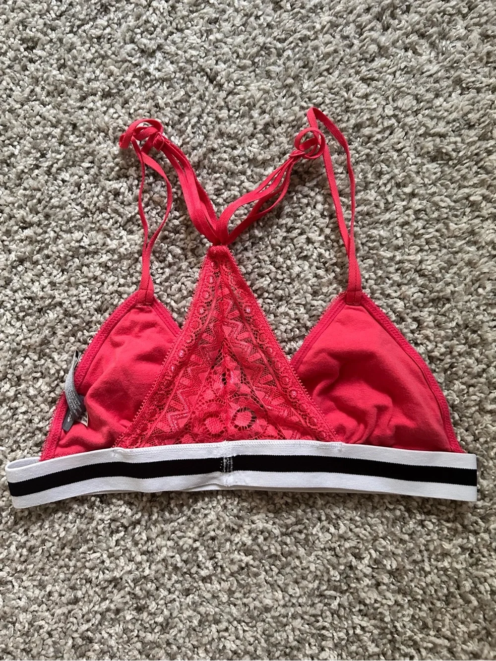 Y2K Preppy Lace Racerback Aerie Hot Pink Bralette